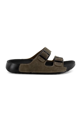 Lee Cooper Orthopedix 2013 Çift Bantlı Suya Dayanıklı Tokalı Unisex Terlik Haki