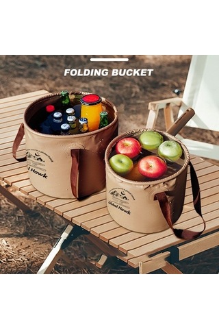 Prestigegoods 10l Katlanabilir Piknik Kamp Yiyecek Çantası Pvc Haki Halin At6658-10 Haki