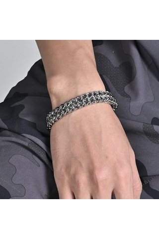 Yystore Erkek Titanyum Çelik Bileklik Ctys-4985 Moda Aksesuarları 21cm