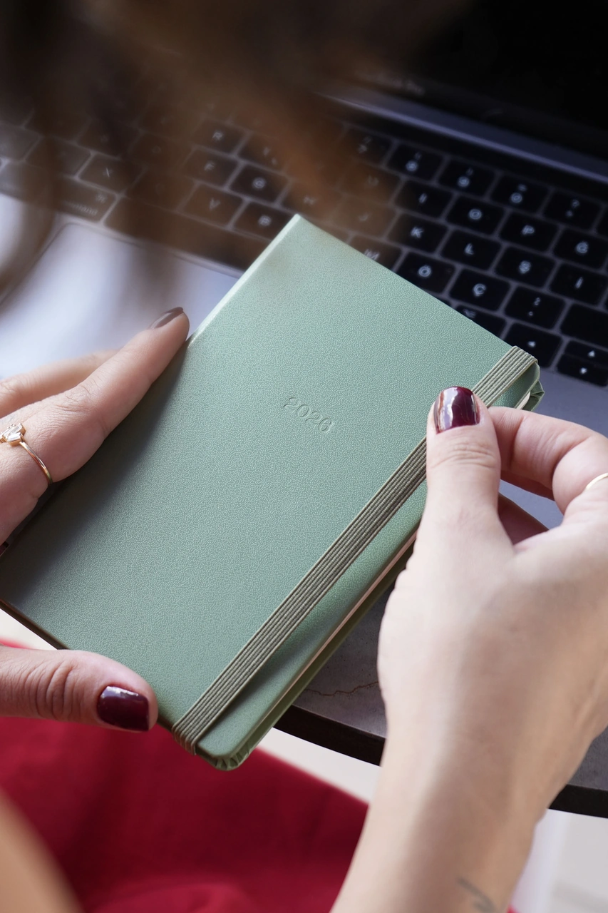 Classic 2026 Haftalık Ajanda A6 9x14 Cm Sert Kapak. Olive