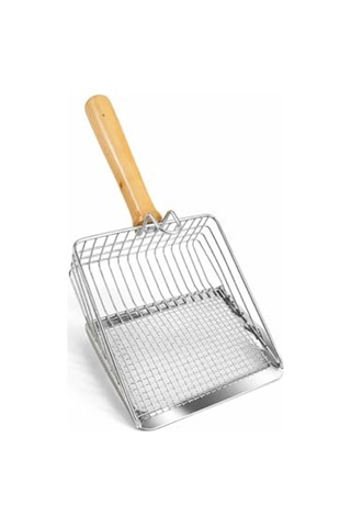 Ahşap Saplı Metal Kedi Kumu Küreği, Ergonomik Tasarım Ve Kolay Temizlik