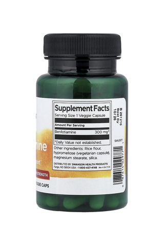 Takviye Swanson Vitamins, Benfotiamine, Maximum Strength, 300 Mg, 60 Veg Caps