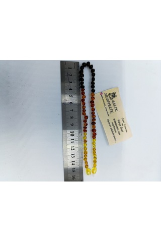 Çocuk Kehribar Kolye Organik Şifa Taşı 32 Cm -1033 Çok REnkli