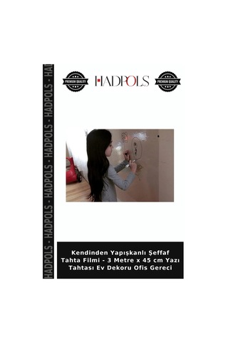 Kendinden Yapışkanlı Şeffaf Tahta Filmi - 3 Metre X 45 Cm Yazı Tahtası Ev Dekoru Ofis Gereci