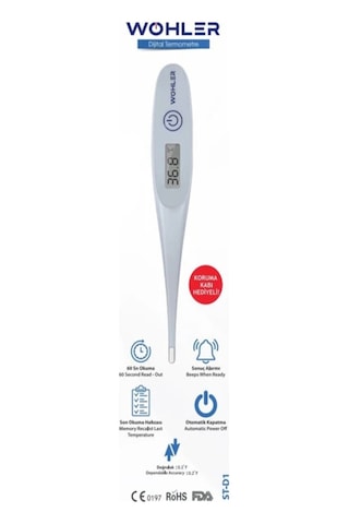 Wöhler Dijital Koltuk Altı Ateş Ölçer ( Saklama Kabı Hediyeli )