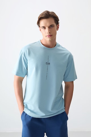 Air Jones Erkek Açık Mavi Oversize 0 Yaka T-shirt 88373 001