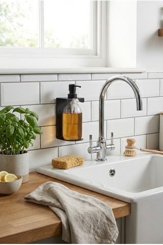 Lexroo Orret Home Tek Bölmeli Yapışkanlı Sıvı Sabunluk Standı Belirtilmemiş