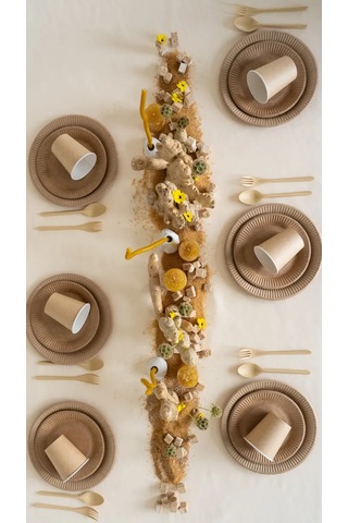 Ajvıen Kompanı Kraft Kâğıt Tek Kullanımlık Tabaklar 23 Cm 100 Adet 224341096 Bej