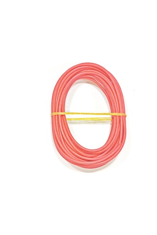 Kırmızı Renk 1,5mm Cam Elyaf Örgü Yanmaz Kablo 5metre, -60/+180 C 1 Adet