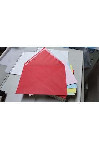 Eser Renkli Davetiye Zarfı 5 Renk 13x18cm 80gr. 100 Adet