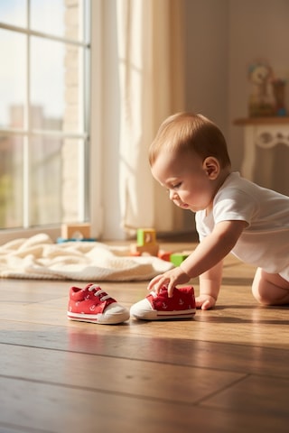 Balbeybi Bebek Deniz Çapalı Figürlü Spor Ayakkabı Kaydırmaz Taban İlk Adım Sneaker Ortopedik Hafif Günlük Kırmızı