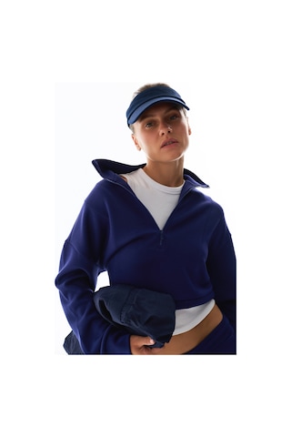 Penti Lacivert İpeksi Dokunuş Silky Touch Yarım Fermuarlı Uzun Kollu Sweatshirt