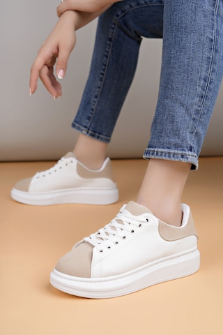 Luis A Costa Lc109 Beyaz Bej Süet Kadın Sneaker Renkli