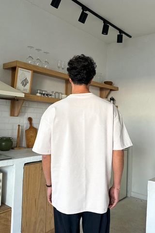 Basic Oversize Tişört Taş Rengi Taş