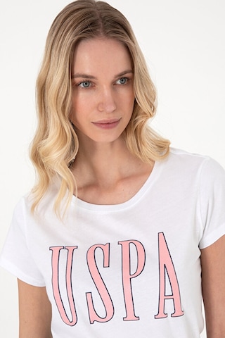 U.S. Polo Assn. Kadın Bisiklet Yaka Tişört 50305842-vr013 Beyaz