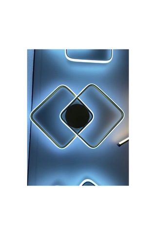 Yüksek Aydınlatmalı Kare Gold Tavan Plafonyer Led Avize, 3 Renk Aydınlatma