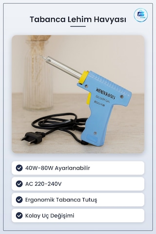 Lehim Havyası Tabanca 40w 80w Ac220 240v Ayarlanabilir Elektronik