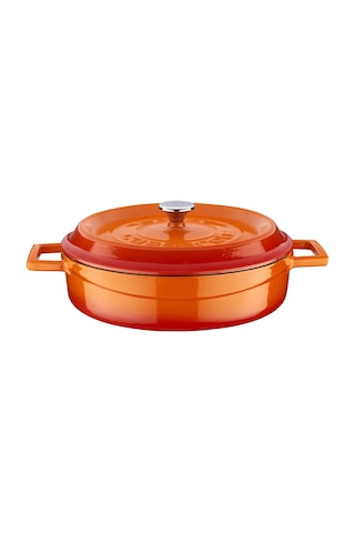 Lava Döküm Yuvarlak Tencere, Trendy, 24Cm, Turuncu