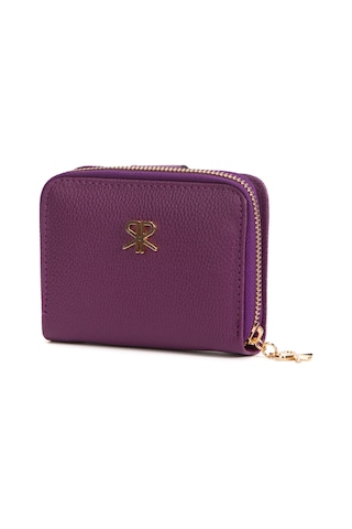 Adelina Bags Kadın Yumuşak Dokulu Küçük Mor Cüzdan Mor