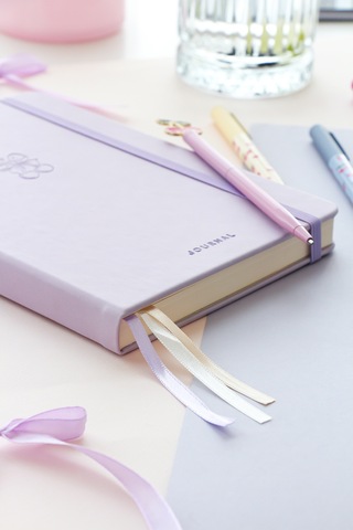 A5 Bullet Journal Noktalı Defter 140 Gr. 80 Yaprak Lavender Mist Lila