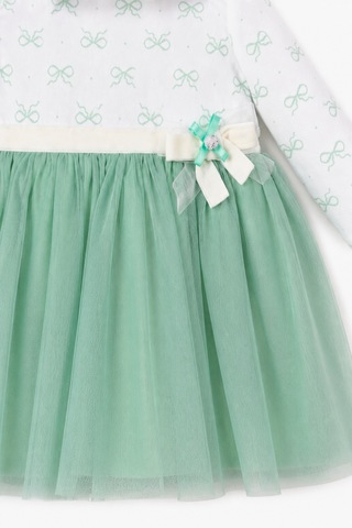 Babyhola Fiyonk Detaylı Tül Etek Kız Çocuk Elbise 15348 Mint