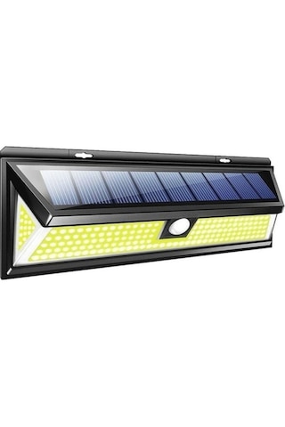 Kenly 180 Led Solar Güneş Enerjili Duvar Lambası Hareket Sensörlü Uzaktan Kumandalı 3 Modlu Ip65 Dış Mekan Aydınlatma Siyah