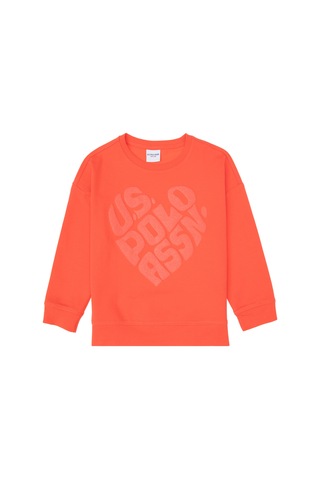 U.S. Polo Assn. Kız Çocuk Nar Çiçeği Bisiklet Yaka Sweatshirt 50296378-VR239