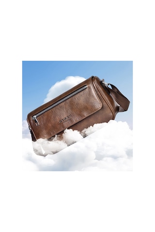 Sones Weıxıer D514 Erkek Çapraz Askılı Su Geçirmez Tek Omuz Çantası Büyük Kapasiteli Yolcu Haberci Sırt Çantası Kahverengi