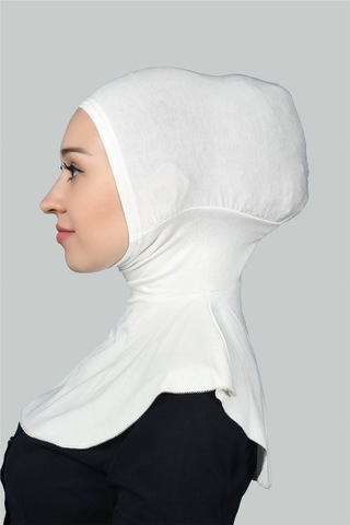 Altobeh Kadın Tesettür Pratik Boyunluklu Hijab - Sporcu Bone Ekru