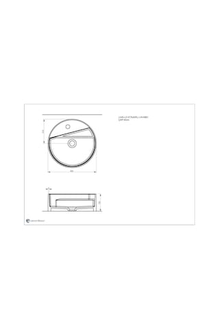 Seramiksan Livello Tezgah Üstü Yuvarlak Batarya Delikli Lavabo 42 CM