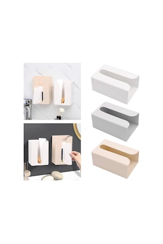 Gri Doku Kağıt Kağıt Yüz Saklama Kutusu Tuvalet Kağıdı Dağıtıcı Banyo Raf Rafı Mutfak El Yatak Odası Banyo Ofis