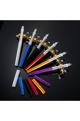 Leezsing Mini Mavi Balıkçılık Seti: Kalem Tipi Kamış + Makara + İp + Yem Kutusu - Alüminyum Alaşımlı, Taşınabilir, 99cm Uzunluk