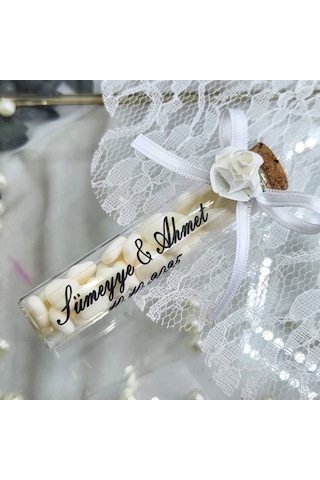 Kalp Şekerli Tüp Şişe Söz Nişan Nikah Hediyelik 30 Adet