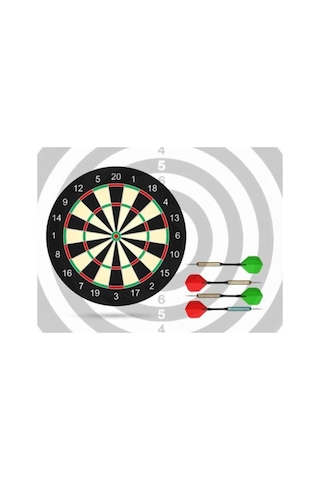 Çift Taraflı Hedef Vurma Dart Seti 28 Cm 4 Adet Ok İle Eğlenceli Oyun Deneyimi Çok Renkli - 865871555