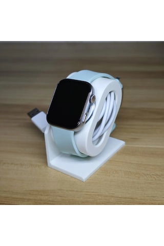 Hw Fit 4 / Fit 4 Pro / Watch 5 Uyumlu Akıllı Saat Masaüstü Şarj Standı & Kablo Tutucu - Beyaz