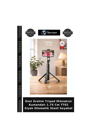 Özel Üretim Tripod Mıknatıslı Kumandalı 1.75 Cm Tt02 Siyah Otomatik Stant Seyahat