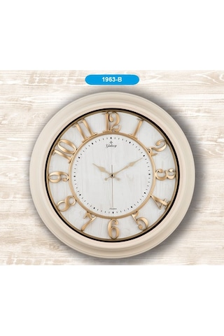 Galaxy 1963-B Premium Kabartma Desen Krem 45Cm Büyük Duvar Saati Çok Renkli Galaxy 1963-B Premium Kabartma Desen Krem 45Cm Büyük Duvar Saati Çok Renkli