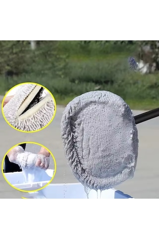 Ayarlanabilir ve Döner Başlıklı Teleskopik Saplı Araba Yıkama Fırçası