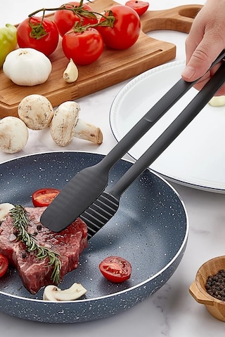 220 C Dayanıklı Plastik Izgara Mangal & Servis Maşası Kaymaz Uçlu, Hafif Ve Ergonomik