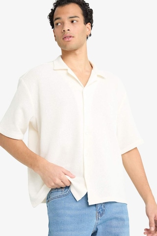 Defacto Boxy Fit Polo Yaka Penye Kısa Kollu Gömlek G3359ax25auer105 Ekru