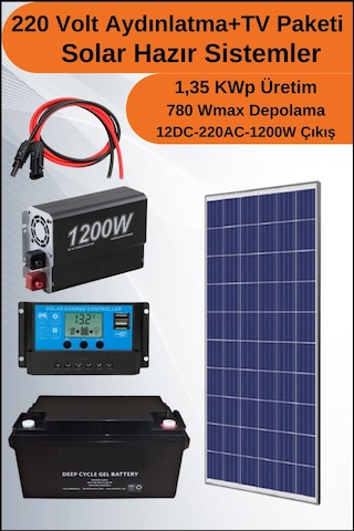 Tv+aydınlatma Venti Solar Paket 220 Volt -1.35kwp