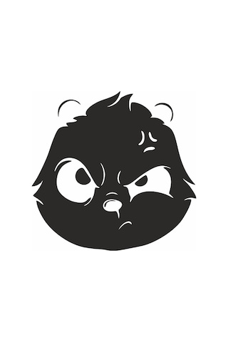 Kızgın Panda Araba Sticker Siyah 16x16 Cm