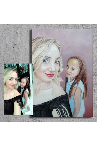 Kişiye Özel Fotoğraftan El Yapımı Yağlıboya Portre Tablo
