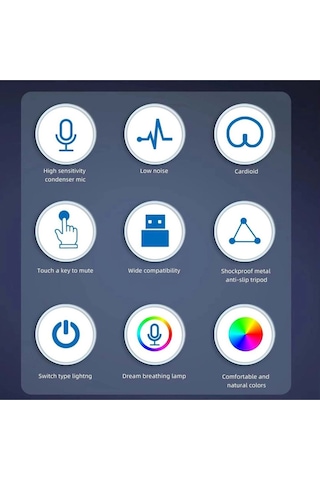 Medya Tech X1r Usb Kablolu Asmr Rgb Oyuncu Ve Stüdyo Mikrofonu