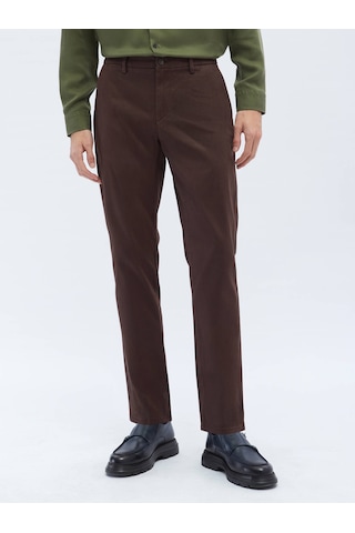 Koyu Kahve Dokuma Regular Fit Casual Pamuk Karışımlı Pantolon 1062182 Koyu Kahve