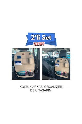Togg T10x Deri Koltuk Arkası Düzenleyici Koruyucu Bej 2 Adet Şhn