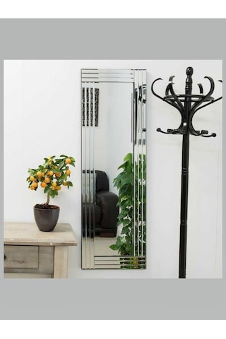 Model Line Dekoratif Desenli Bizoteli Salon Ofis Konsol Aynası 100 X 40 Gümüş 18061806433 Gümüş