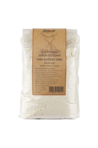 Maya Sosluca Ata Tohumu Zerun Tam Buğday Unu 1 Kg