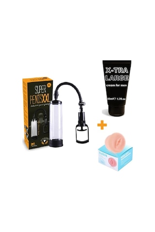 Hızlı Express Penis Xxl Pompa + Suni Vajina Başlık + Xl Penis Ve Pompa Kremi