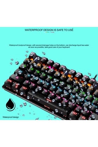 Leaven K550 87 Tuşlu Yeşil Switch Kablolu RGB Mekanik Oyuncu Klavye